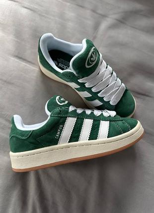 Жіночі кросівки зелені adidas campus 00s green