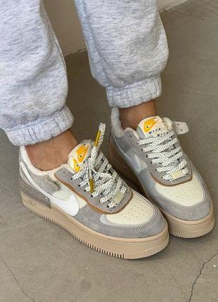 Утепленные мехом кроссовки nike air force 1