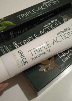 Triple-action toothpaste tea tree зубна паста з чайним деревом unice