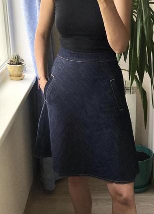 Джинсовая юбка трапеция датского бренда mads norgaard денім спідниця