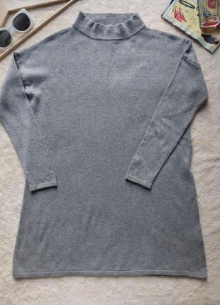Жіночий довгий светр туніка blue motion m 46р., сірий, віскоза, поліамід, кашемір4 фото