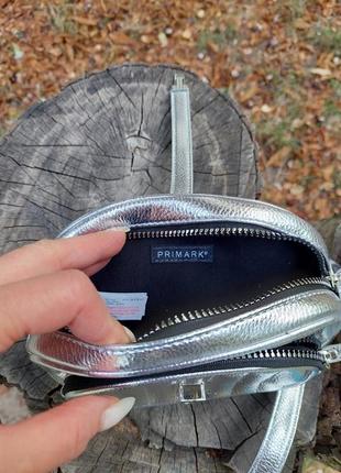 Женская серебряная поясная сумка primark(ширина 19, высота 13, глубина 6)