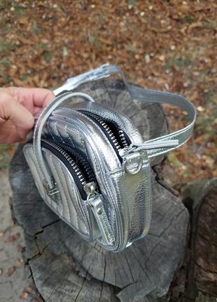 Женская серебряная поясная сумка primark(ширина 19, высота 13, глубина 6)