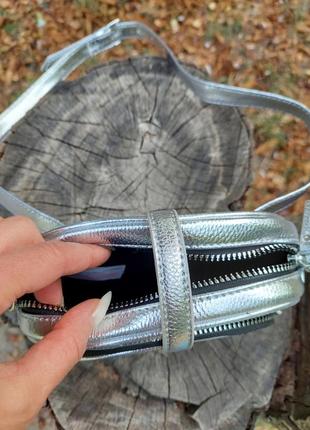 Женская серебряная поясная сумка primark(ширина 19, высота 13, глубина 6)