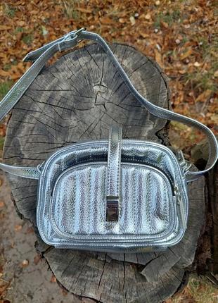 Женская серебряная поясная сумка primark(ширина 19, высота 13,

глубина 6)6 фото