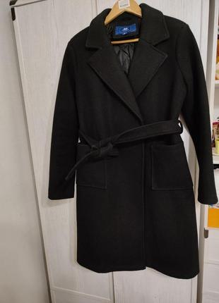 Чорне пальто з утеплювачем кашемірове розмір	s7 фото