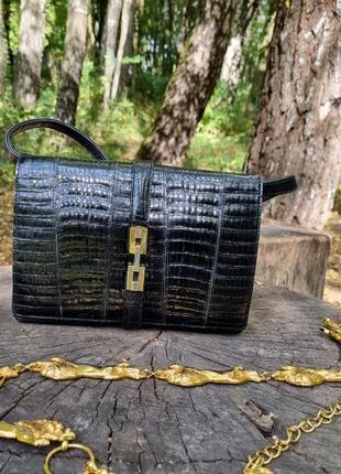 Сумка з крокодила, вінтажна сумка, сумка з рептилії, сумка вінтаж, ретро сумка, сумка ексклюзив