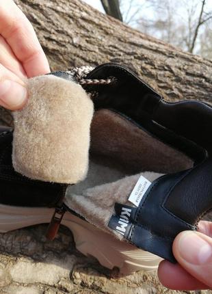 Ботинки женские зимние замшевые коричневые на толстой подошве6 фото