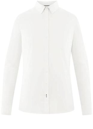 Рубашка белая, базовая из хлопка oodji1 фото