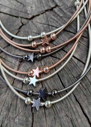 Ожерелье струны *бронза, серебро, золото, *подвески звезды в виде pentagramme3 фото