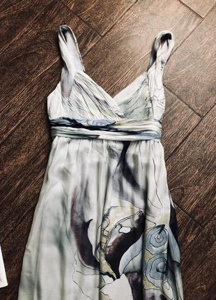 Шикарное длинное шелковое платье6 фото