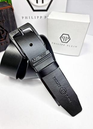Ремень пояс мужской кожаный в стиле philipp plein / ремень мужественный кожуна в стиле philipp plein