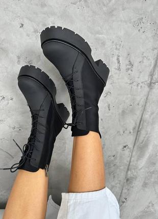 Очень крутые черные зимние ботинки - берцы10 фото