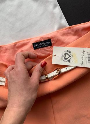 🩳элегантные высокие оранжевые шорты/шорты с поясом/тёмно персиковые шорты🩳5 фото
