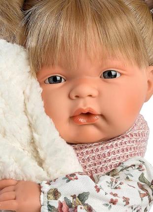 Эксклюзивная коллекционная кукла с механизмом llorens плачет и зовет маму и папу  девочка 38 см в платье3 фото