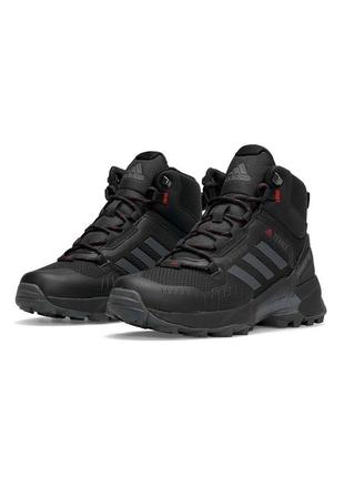 Мужские кроссовки adidas terrex swift r termo black gray red4 фото