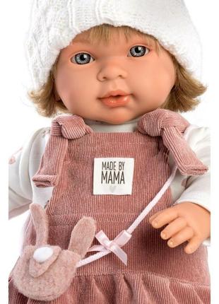 Ексклюзивна колекційна лялька llorens звукова з механізмом плаче зовет маму та папу дівчинка в шапці 42 см3 фото
