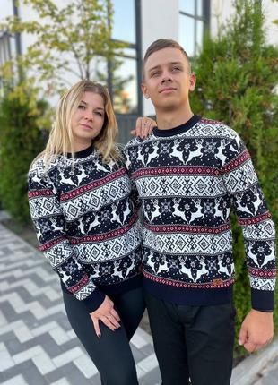 Свитер с оленями мужской женский