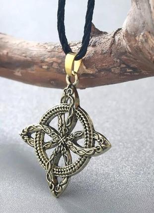 Винтажный кулон кельтский крест на шнурке