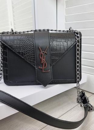 Женская качественная сумка, стильный каркасный клатч из эко кожи на 2 отдела черный3 фото