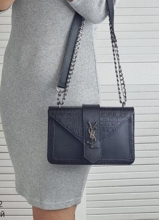 Женская качественная сумка, стильный каркасный клатч из эко кожи на 2 отдела черный4 фото