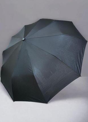 Жіноча складана парасолька toprain з напівавтоматичним механізмом і системою антивітер, чорний із принтом міста8 фото