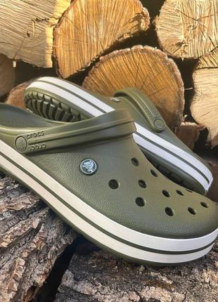 Crocs crocband army green крокси сабо усі розміри у наявності