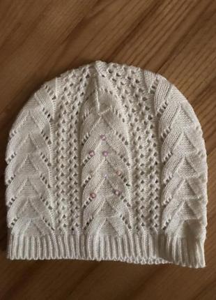 Ажурная трикотажная шапка с пайетками!