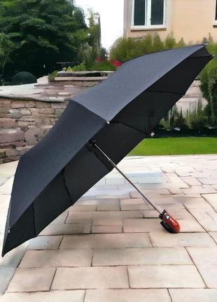 Прочный мужской черный зонт toprain с полуавтоматической системой открытия, стильная ручка зонта, антишторм