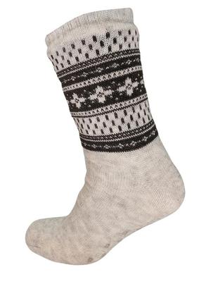 Домашние теплые  носки  лео "arctik"  с тормозами  40-45 серый