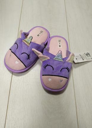 Тапочки фиолетовые единорог tex 27, 28, 29, 30, 31, 32