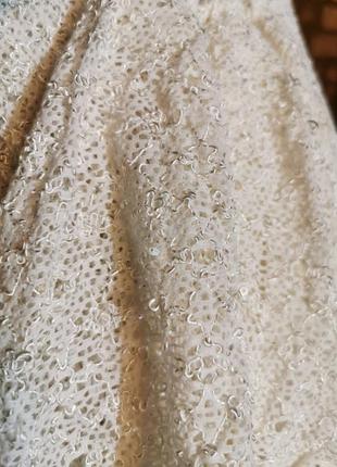 Платье кружевное молочное рыбка вечернее с бантом годе макси длинное свадебное винтаж6 фото