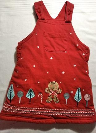 🎅новорічний утеплений сарафанчик, новорічний одяг🎄