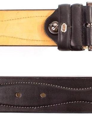 Мужской кожаный ремень для брюк ysk 3,5 см, черный2 фото
