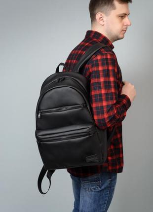 Мужской черный рюкзак для спортзала, экокожа1 фото