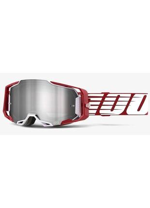 Окуляри 100% armega goggle oversized deep red - flash silver lens, mirror lens, mirror lens