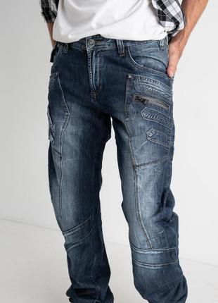 Джинсы мужские коттоновые с накладными карманами "карго" migach, турция5 фото