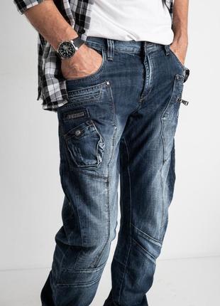 Джинсы мужские коттоновые с накладными карманами "карго" migach, турция3 фото