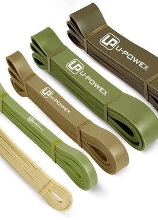 Резинові петлі для тренувань u-powex pull up band set 5шт. (3.6-56.7kg) olive