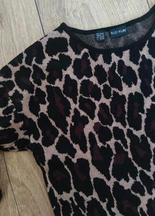 Женская удлиненная кофта в леопардовый принт, размер xs-s/ 40-424 фото