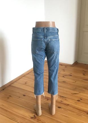 Шикарные укорочённые плотные джинсы от zara из недавних коллекций.7 фото