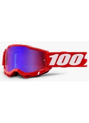 Мото очки 100% accuri 2 goggle red - mirror red/blue lens, mirror lens, mirror lens