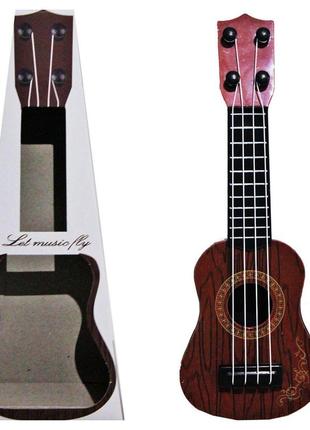 Іграшкова пластикова гітара коричнева1 фото