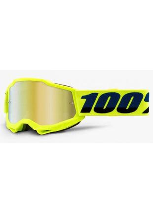 Дитячі очки 100% accuri 2 youth goggle fluo yellow - mirror gold lens, mirror lens, mirror lens