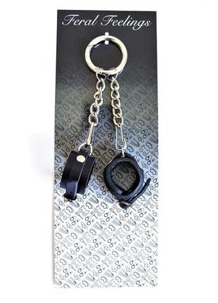 Брелок наручники с пряжкой черный feromon2 фото