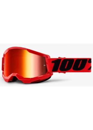 Дитячі очки 100% strata 2 youth goggle red - mirror red lens, mirror lens, mirror lens1 фото