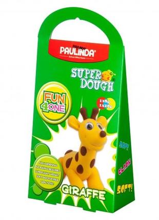 Детская масса для лепки super dough fun4one жираф (подвижные глазки), paulinda