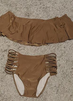Новый,шикарный,раздельный купальник с высокими плавками