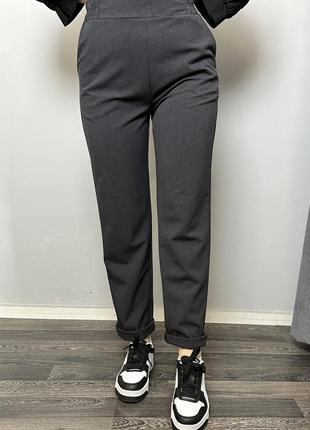 Жіночі класичні брюки прямі сірі modna kazka mkaz6522-1