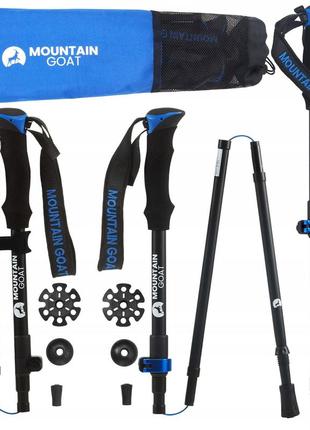 Трекінгові палиці mountain goat pro+ 43-130 см mg0007 black/blue